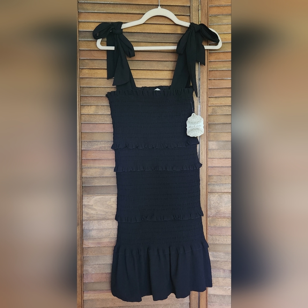 NWT Altar'd State Dress Stretchy Whimsigoth Tie Straps Dark Cottagecore Fairy